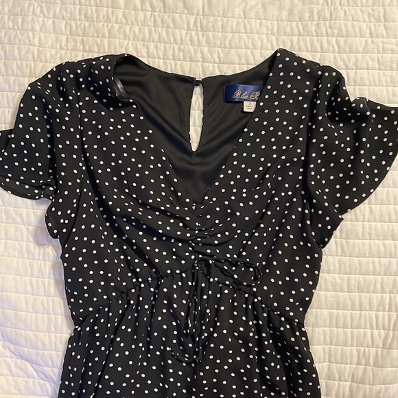 Francesca’s Black and white polka dot midi dress size s - Picture 2 of 2